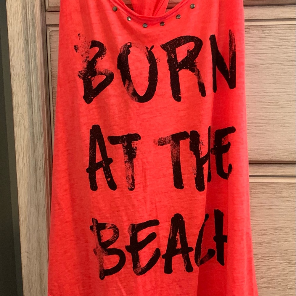 BORN AT THE BEACH tank top
